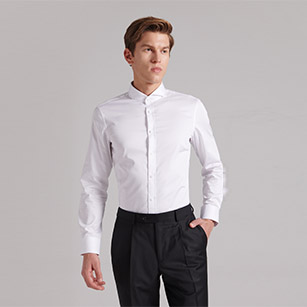 白色一字領(lǐng)優(yōu)質(zhì)純棉襯衫