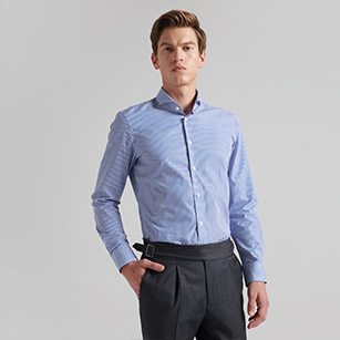 藍(lán)色優(yōu)質(zhì)純棉襯衫