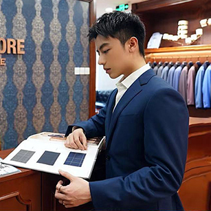 藍色經典西服定制