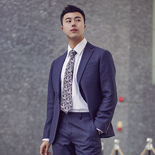 海軍藍同款商務西服定做