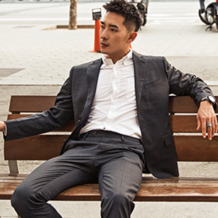 黑色商務西服同款定制