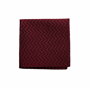 酒紅色菱紋優雅口袋方巾