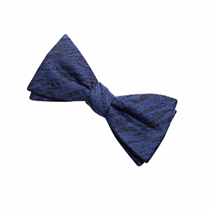 深藍色印花時尚領結