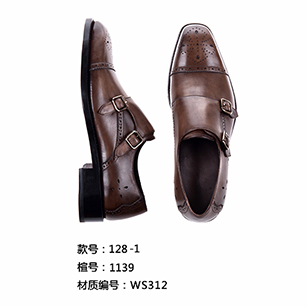 棕色雙扣環(huán)經(jīng)典孟克鞋