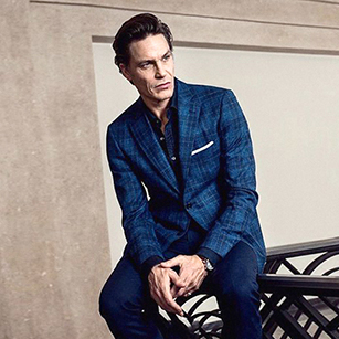 藍(lán)色格紋奢華單西