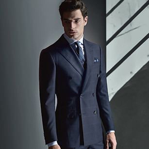 藍(lán)色窗格紋輕奢商務(wù)套裝