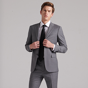 灰色商務(wù)西裝