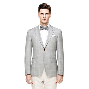 淺灰色窗格紋休閑單西