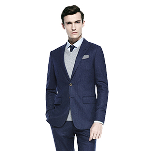 藍色豎條紋休閑套裝